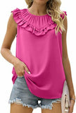 Sleeveless Chiffon Blouse with Elegant Pleats Silver Sam