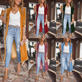 Loose Velvet Long Coat for Women Silver Sam