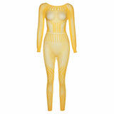 Sexy Hollow-Out Mesh Bodysuit with Butt-Lifting Design