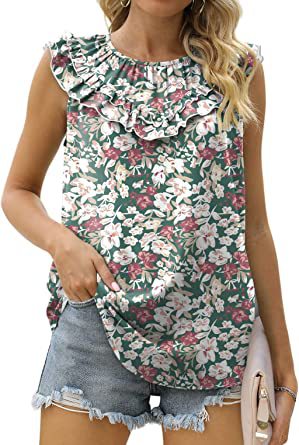 Sleeveless Chiffon Blouse with Elegant Pleats Silver Sam