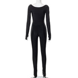 Cross V-neck Sleeve Finger Long-sleeved Suit