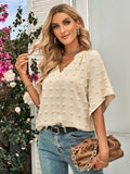 V-Neck Fur Ball Top Silver Sam