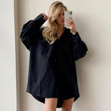 Women's Loose Fit Long Sleeve Shirt Silver Sam