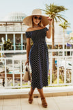 Off-Shoulder Short Sleeve Casual Waist-High Dress Silver Sam
