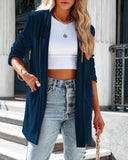 Loose Velvet Stretchy Long Sleeve Jacket for Women Silver Sam