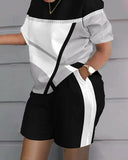 Printed Short Sleeve Top & Shorts Set