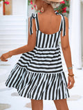 Tie Waist Striped Dress Silver Sam