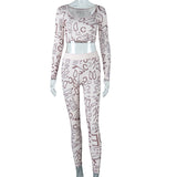 Round neck long sleeve top and high waist lift hips leggings set.