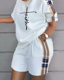 Printed Short Sleeve Top & Shorts Set