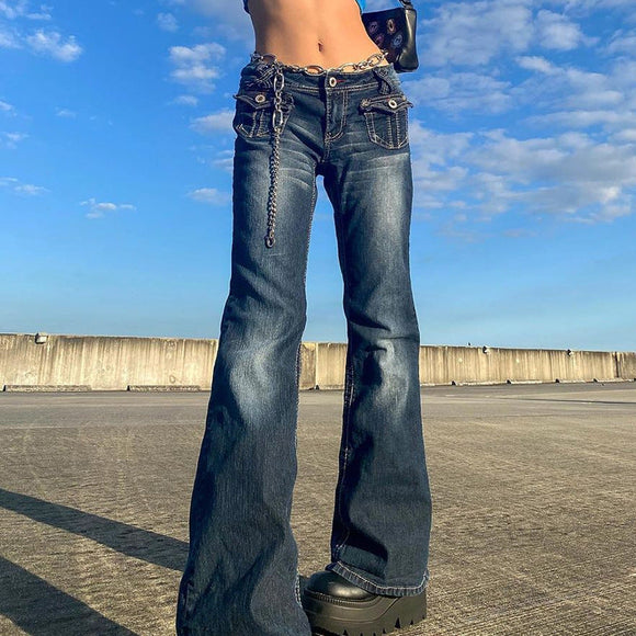 Wide Leg Baggy Pants Casual Cargo Jeans