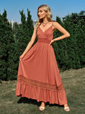 Solid Color V-neck Sleeveless Maxi Dress Silver Sam