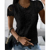 Lacy short sleeve top Silver Sam