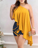 Sleeveless One-Shoulder Dress