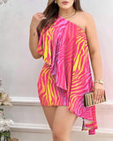 Sleeveless One-Shoulder Dress