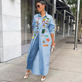 Printed Sunscreen Long Jacket Silver Sam