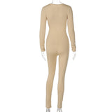 Sexy Tie-up Hollow-out Long-sleeved Jumpsuit