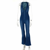 High Waist Denim Jumpsuit
