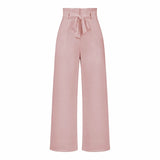 Casual Wide-Leg Trousers with Belt