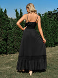 Solid Color V-neck Sleeveless Maxi Dress Silver Sam