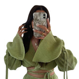 Loose Long Sleeve Top & Wide Leg Pants Set