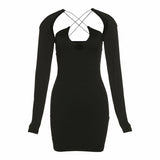 Sexy Hollow Solid Color Dress