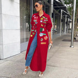 Printed Sunscreen Long Jacket Silver Sam