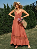 Solid Color V-neck Sleeveless Maxi Dress Silver Sam