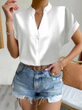 Soft V-neck Blouse Silver Sam