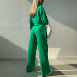 Sweatshirt Tracksuit Casual Loose Pullover Top & Pants Set