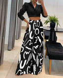 Casual High-Waisted Pants and Shirt Set