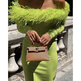 One-shoulder sexy bodycon long sleeve dress.
