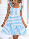 Tie Waist Striped Dress Silver Sam