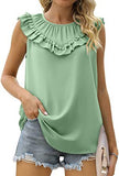 Sleeveless Chiffon Blouse with Elegant Pleats Silver Sam