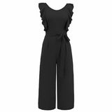 Ruffle Sleeveless  Jumpsuit Silver Sam