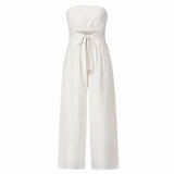 Backless Bodycon Jumpsuit Set with Straight-Leg Pants