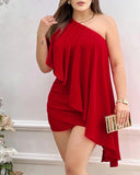 Sleeveless One-Shoulder Dress
