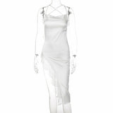 Sexy Backless Bodycon Spaghetti Strap Dress Silver Sam