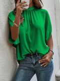 Split Batwing Sleeve Top Silver Sam