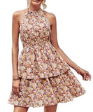 Backless Printed Sleeveless Dress