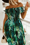 Off-Shoulder Short Sleeve Casual Waist-High Dress Silver Sam