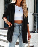 Loose Velvet Stretchy Long Sleeve Jacket for Women Silver Sam