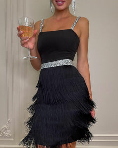 Sleeveless Fringed Dress Silver Sam