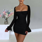 Long Sleeve High-Waisted Bodycon Dress