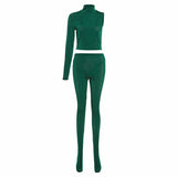 High Neck Plush Fleece Sports Leisure Suit