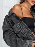 Women Fashion Denim Jacket Short Coat