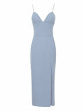 Solid Color Knitted Dress for Women Silver Sam