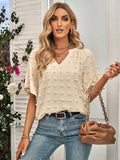 V-Neck Fur Ball Top Silver Sam