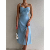 Summer Maxi Dress with Straps Silver Sam