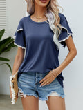 Tulip Sleeve Tassel Blouse Silver Sam
