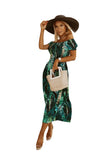 Off-Shoulder Short Sleeve Casual Waist-High Dress Silver Sam